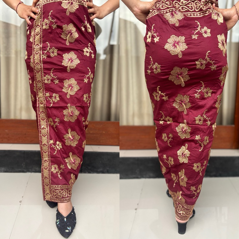 Kamen jadi bordir strait motif pucuk gold dan burung merak || kamen jadi bordir terbaru || kanabali 