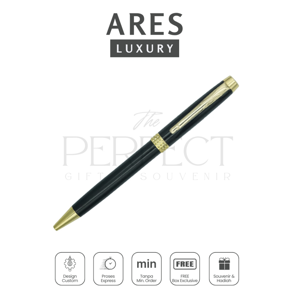 

Ares Luxury Pen Ballpoint Free Box Custom Grafir Exclusive Promosi Gift Kado Souvenir