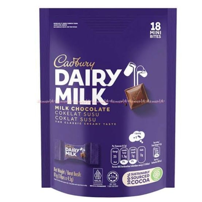 

CADBURY DAIRY MILK COKELAT SUSU 18S 81 GR 7622210777768