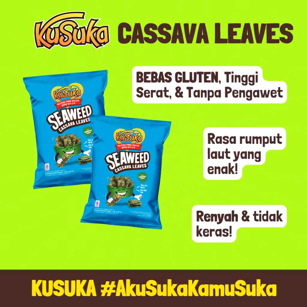 

Kusuka Seaweed Cassava Leaves | Isi 10 Bks @ 12 Gr