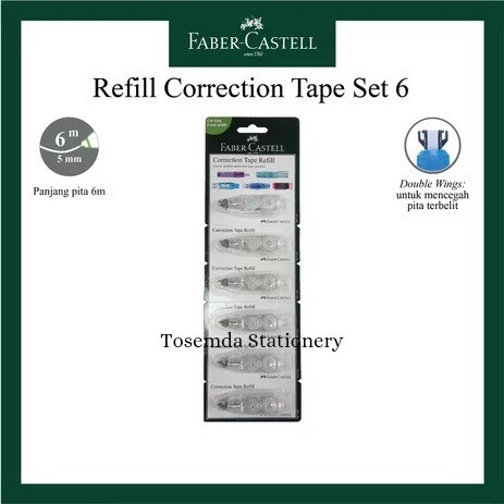 

Refill Correction Tape QJR Faber Castell isi 6 Pcs
