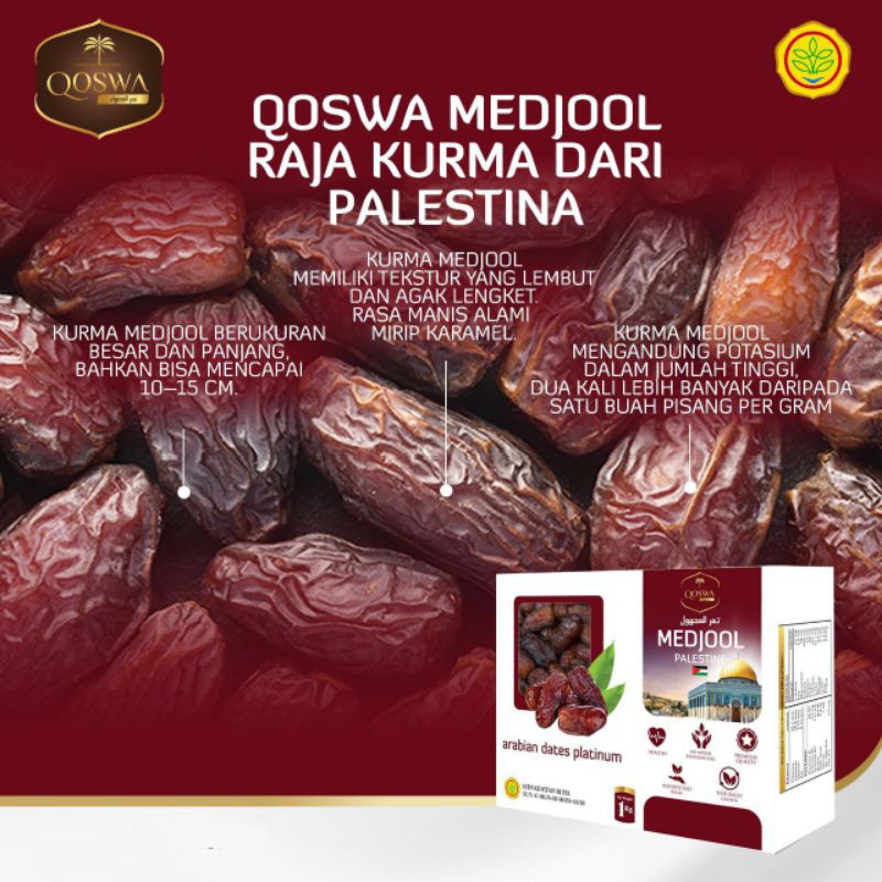 

Kurma Medjoul Qoswa Palestine Premium Date 1kg Medjool