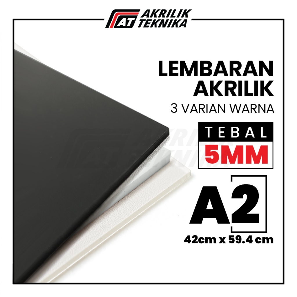 

Lembaran Akrilik A2 5mm / Acrylic Sheet Clear / Akrilik Bening Hitam Putih JunDW