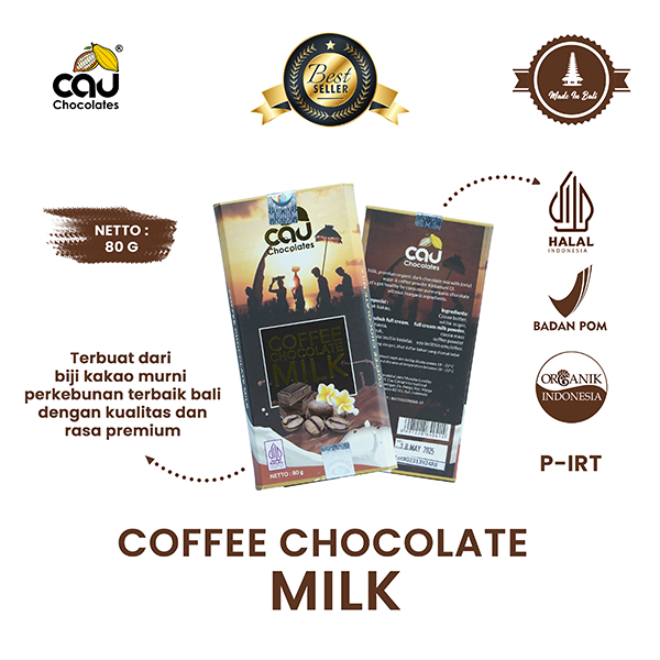 

CAU CHOCOLATES - Dark Milk Chocolate Coffee / Coklat Rasa Kopi - 80 gr