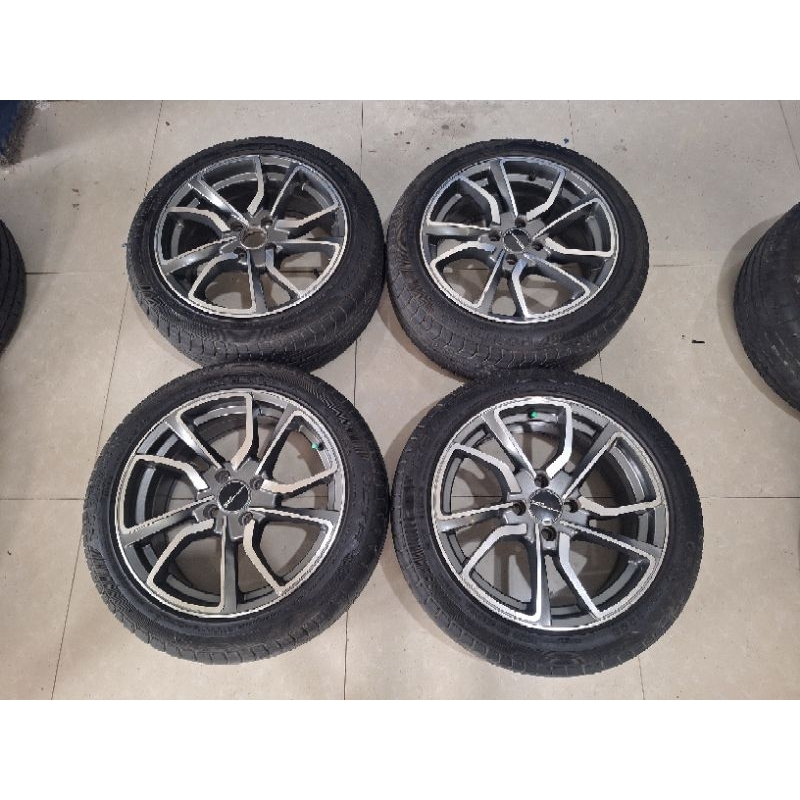 Velg Mobil Bekas Type R Ring 16 Lebar 7 Lubang 4 Ban 195 50 R16