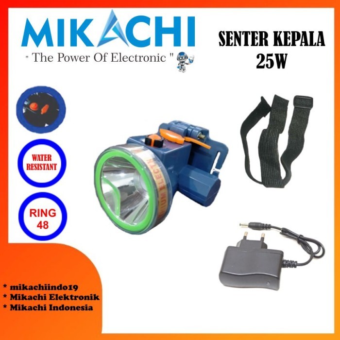 FLXShop - Senter Kepala Selam Diving Headlight 25 Watt MIKACHI MC-6625P/K / Senter kepala selam Mika