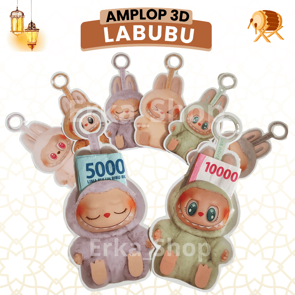 

[6 pcs] AMPLOP LABUBU 3D AMPLOP LEBARAN MURAH TERBARU