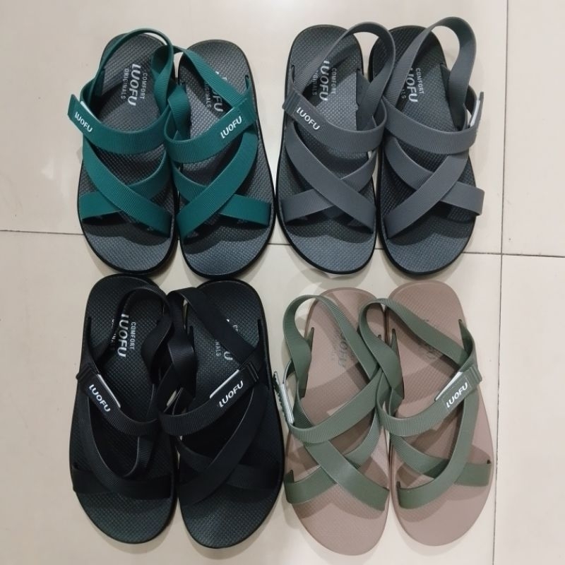 Sandal Pria Luofu Tali Belakang Nyaman Di Pakai