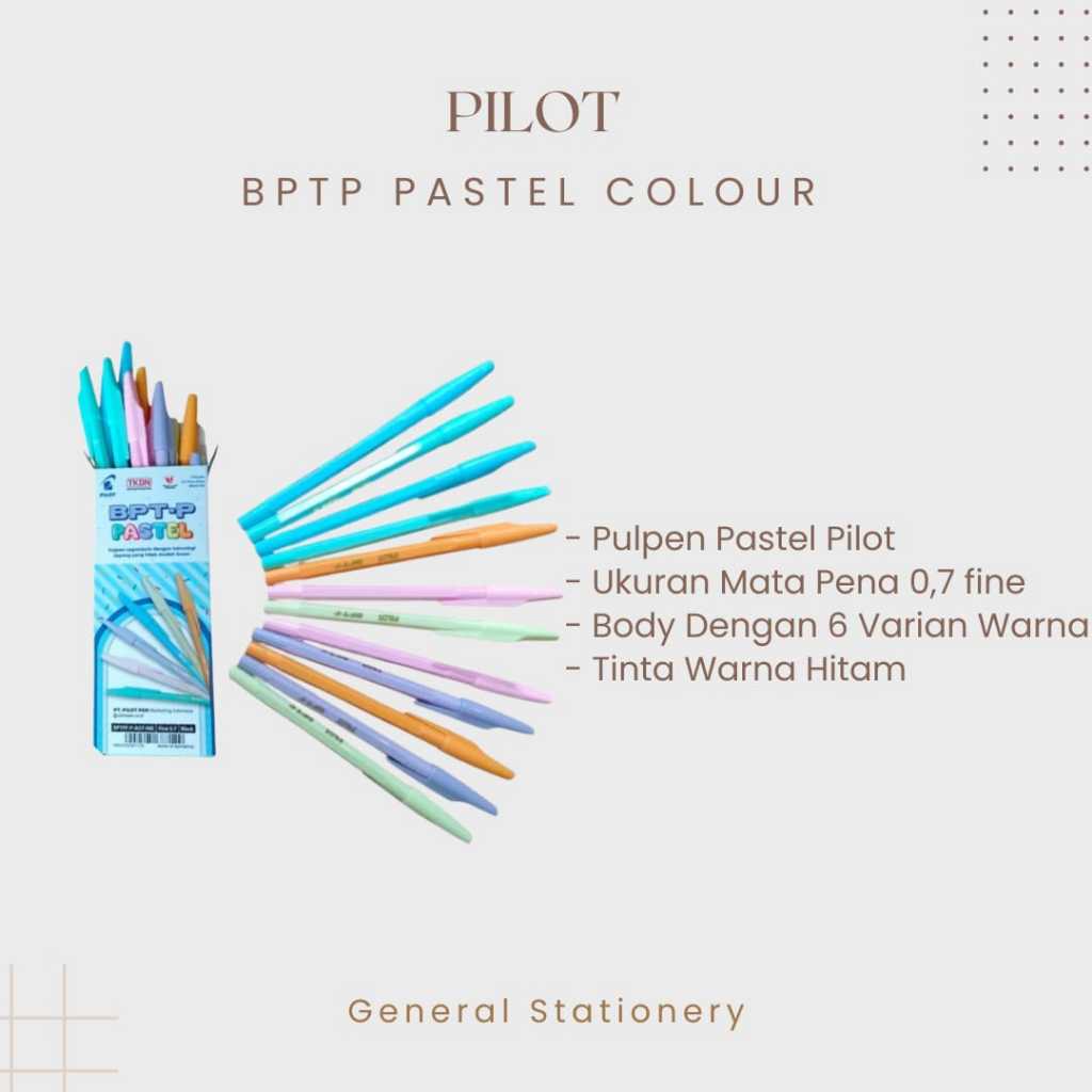 

PILOT BPTP PASTEL 0,7mm / pulpen pastel lucu merk pilot / 1 pcs