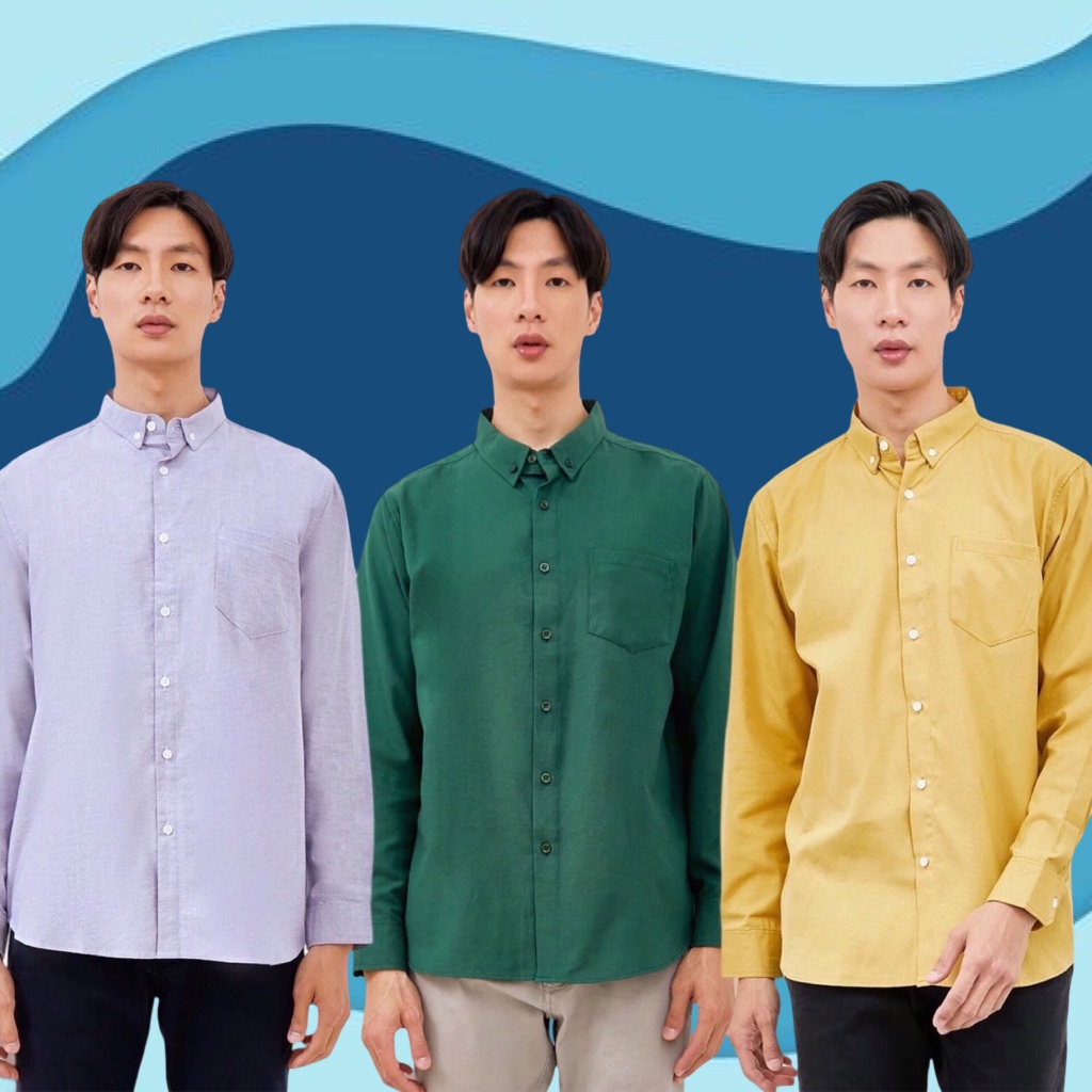 Kemeja V4Classic Lengan Panjang Polos Bahan Katun Premium Untuk Pria