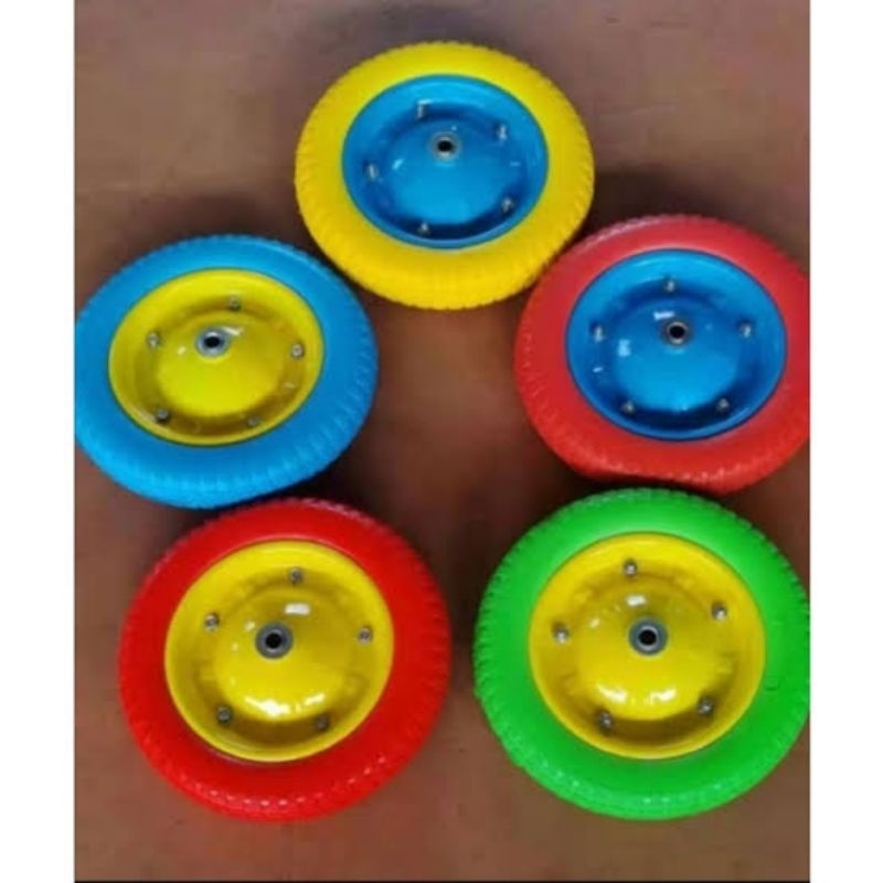 Ban gerobak sorong Ban mati Ban tanpa pompa warna warni