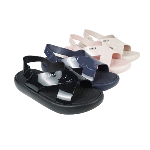 LUOFU Sendal Selop Silang Jelly Karet Eva Wanita Tali Belakang E7212-SLTL4W [G00]