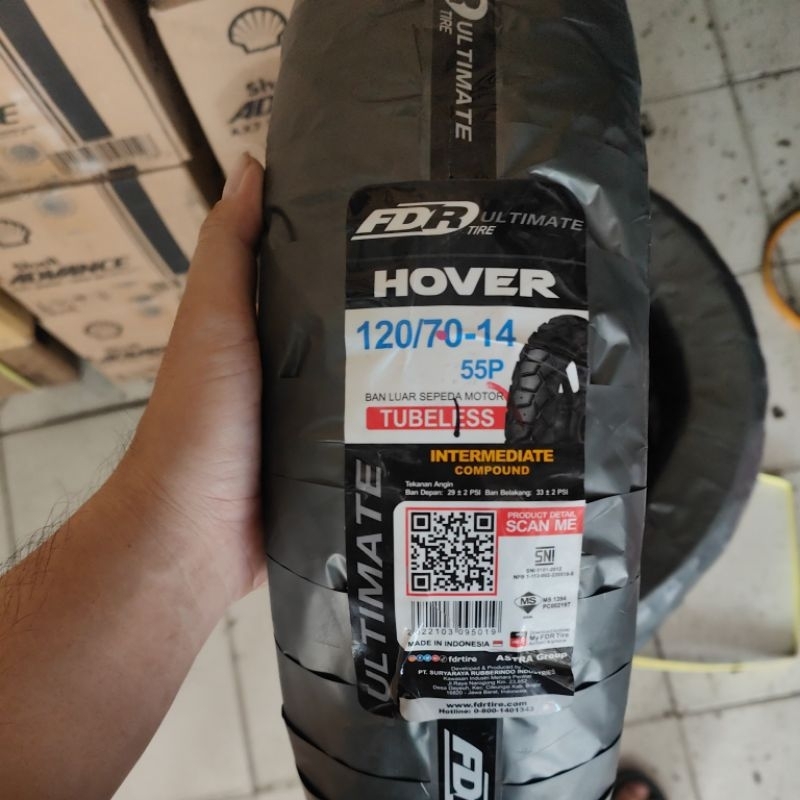 ban luar fdr tubeless 120/70-14 hover