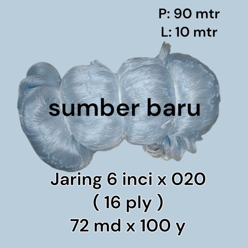 Barracuda Jaring milenium taiwan Pukat ikan 6 inci x 020 16 ply