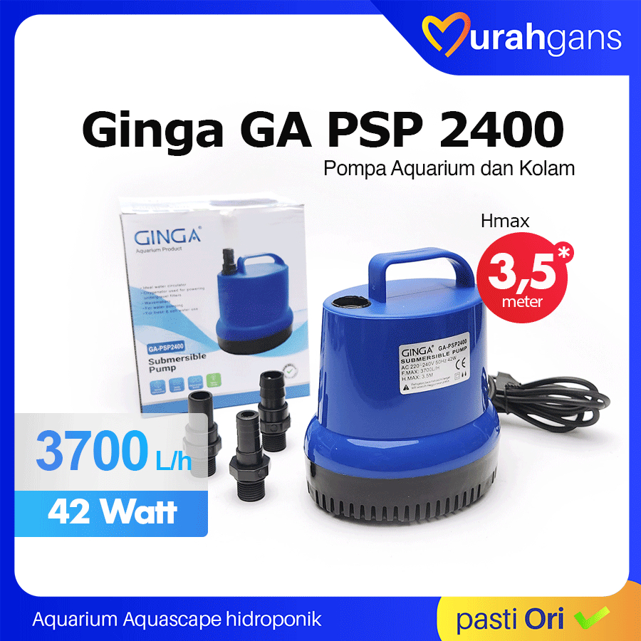 GINGA PSP 2400 Pompa Aquarium Kolam Koi 3700 LH