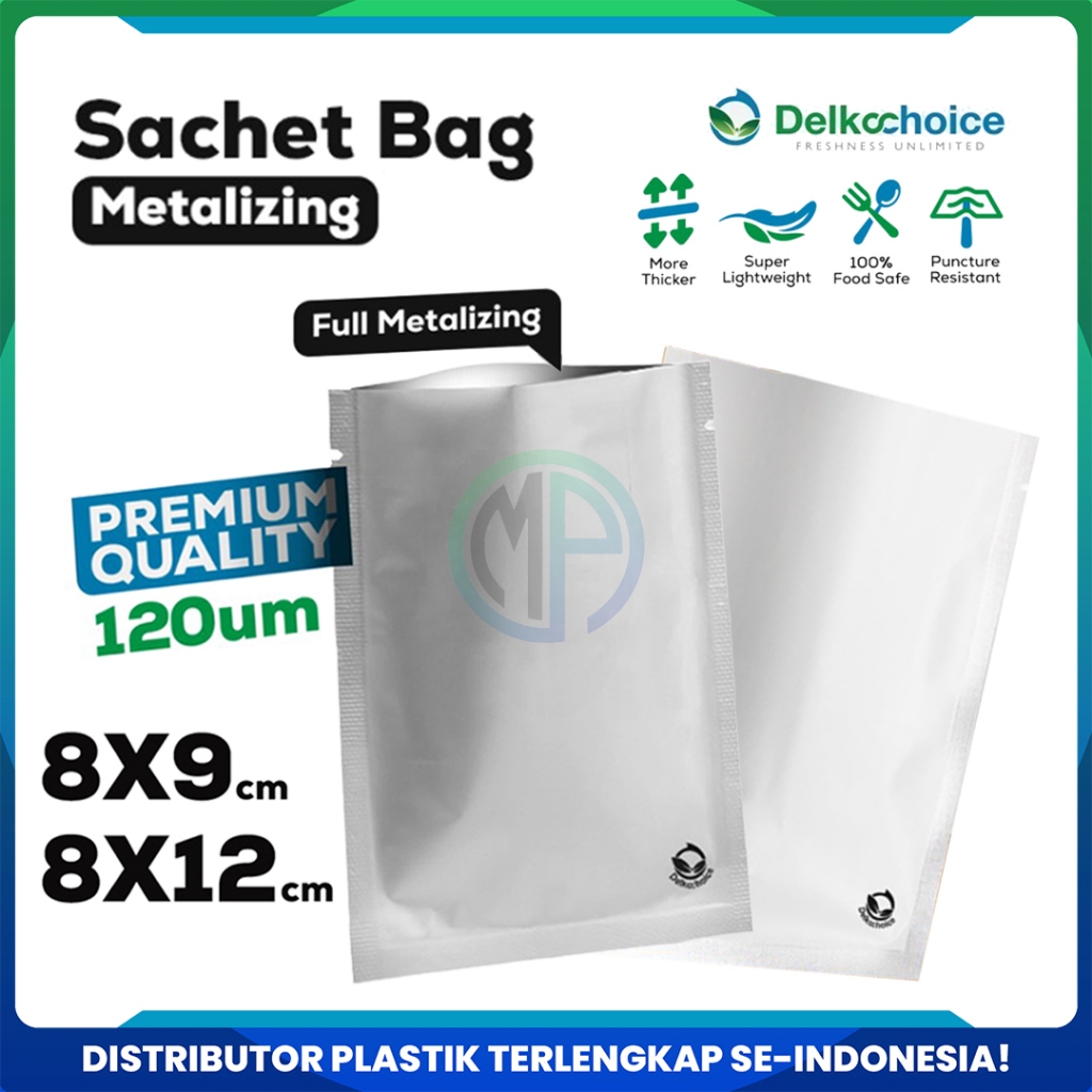 Kemasan Saset Food Grade Sachet Bag Premium Metalizing Foil Putih - Delkochoice