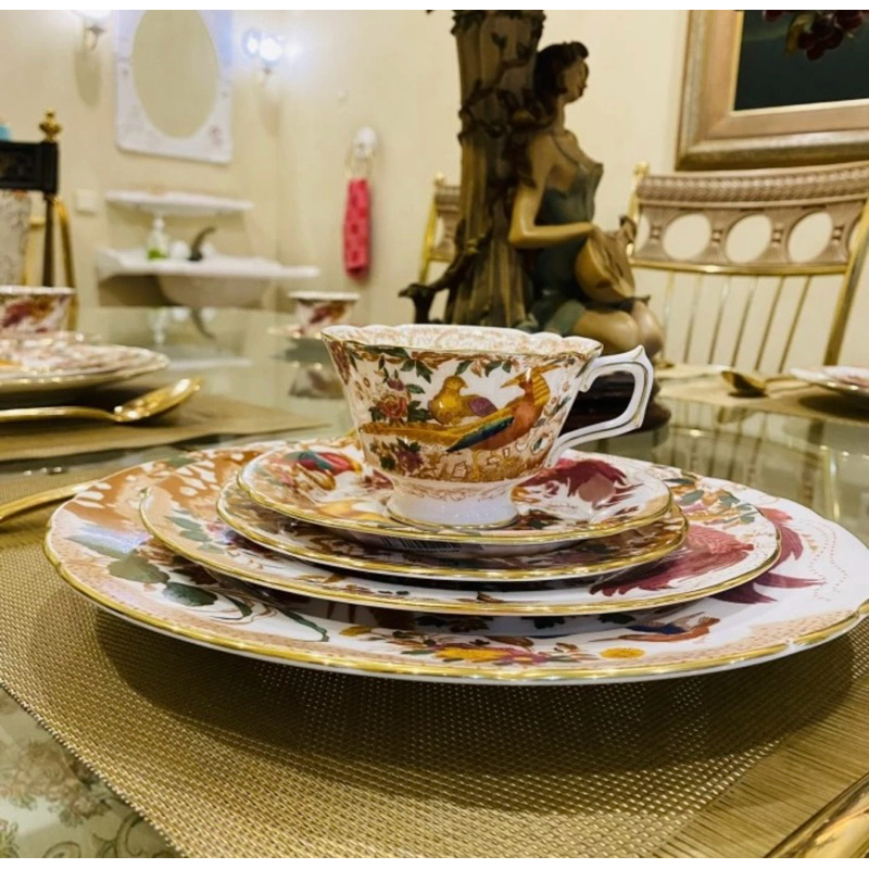 Dinner Set Royal Crown Derby England Olde Avesbury 5 Pcs Mewah Cantik