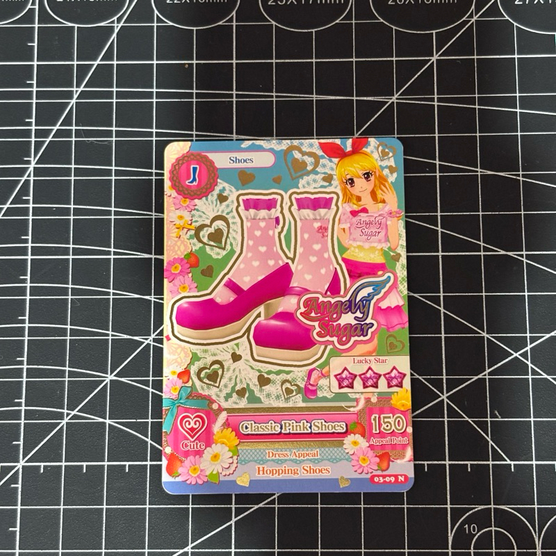 [ aikatsu card kartu official cute shoes angely sugar classic pink shoes ]