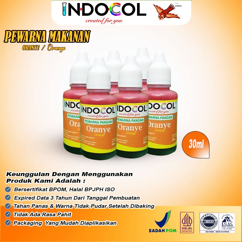 

INDOCOL PEWARNA CAIR ORANYE (1 LUSIN = 12 BOTOL x 30ml)