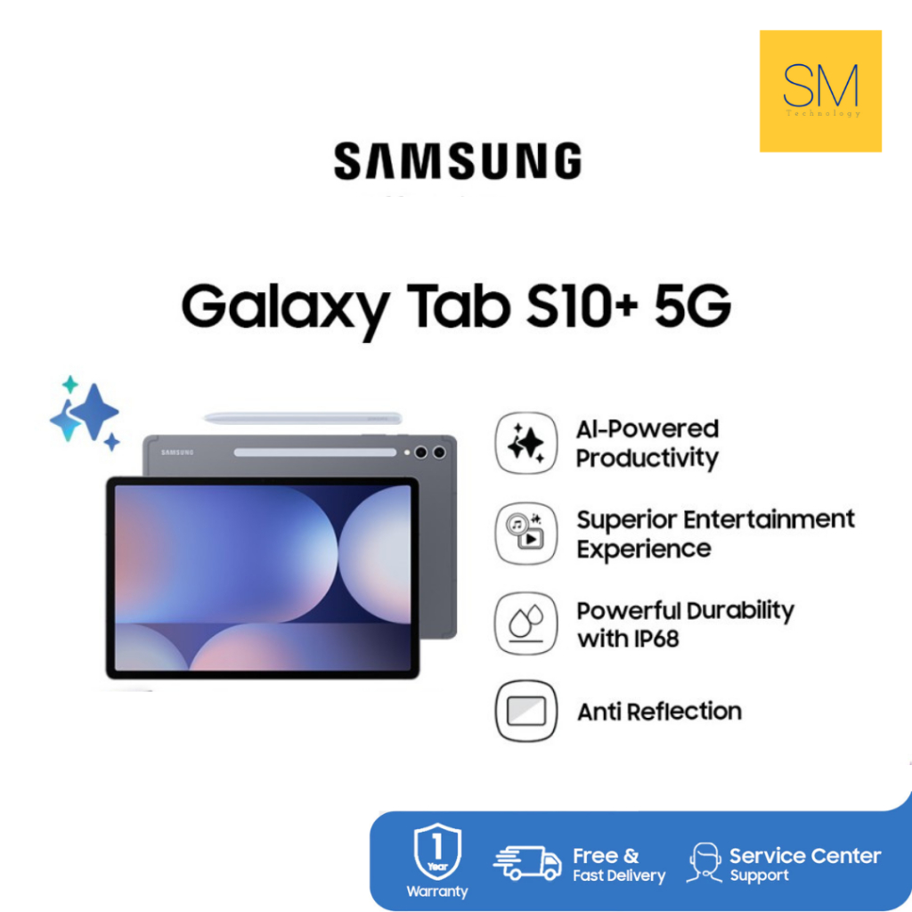 Samsung Galaxy Tab S10+ 5G [12/256GB] - Tablet AI, Tab AI, Galaxy AI, Layar besar, RAM besar