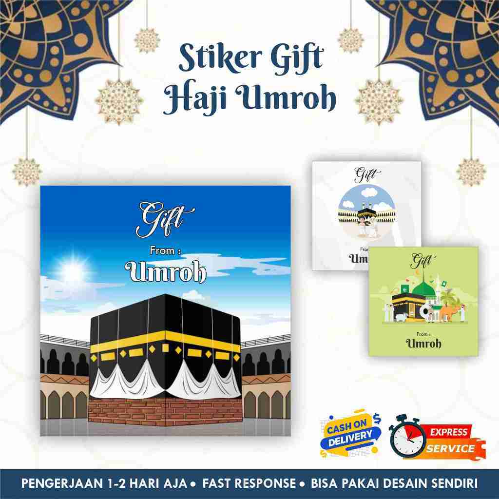 

[117 pcs] Stiker Gift from Umroh cromo kotak / Label souvenir