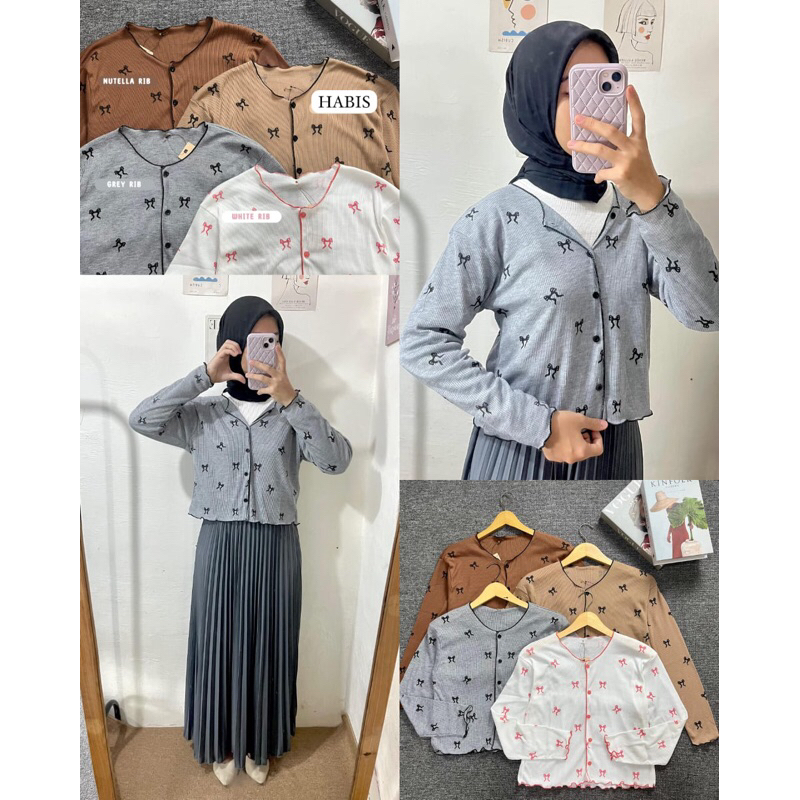 CARDIGAN CROP MOTIF CARDIGAN BEST SELLER CARDIGAN KNIT RIB WAFFLE CARDIGAN OVERSIZE