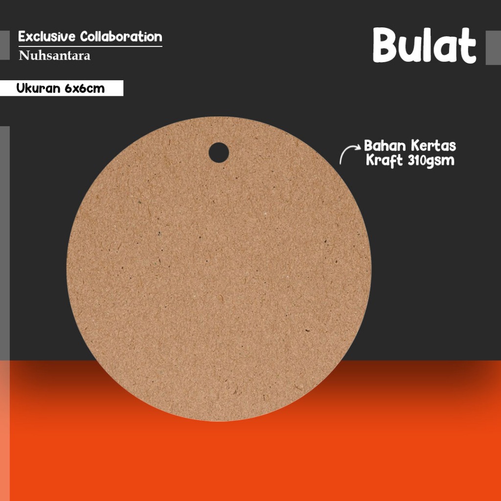 

HANGTAG LABEL POLOS WARNA COKLAT BENTUK BULAT