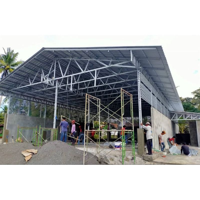 gudang kerajinan terpasang baja ringan galvalum polos