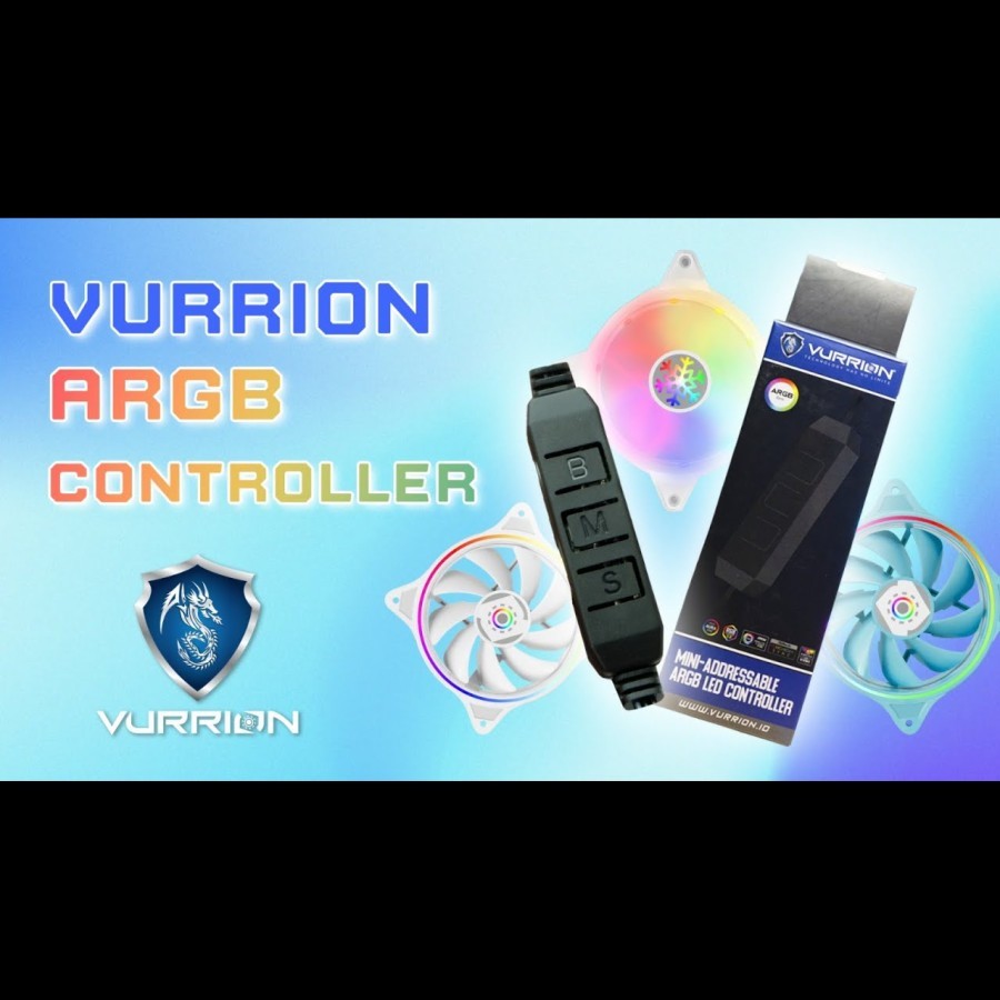 VURRION ADDRESSABLE ARGB LED FAN CONTROLLER CONVERTER Adaptor RGB 3-pin ARGB to SATA Power