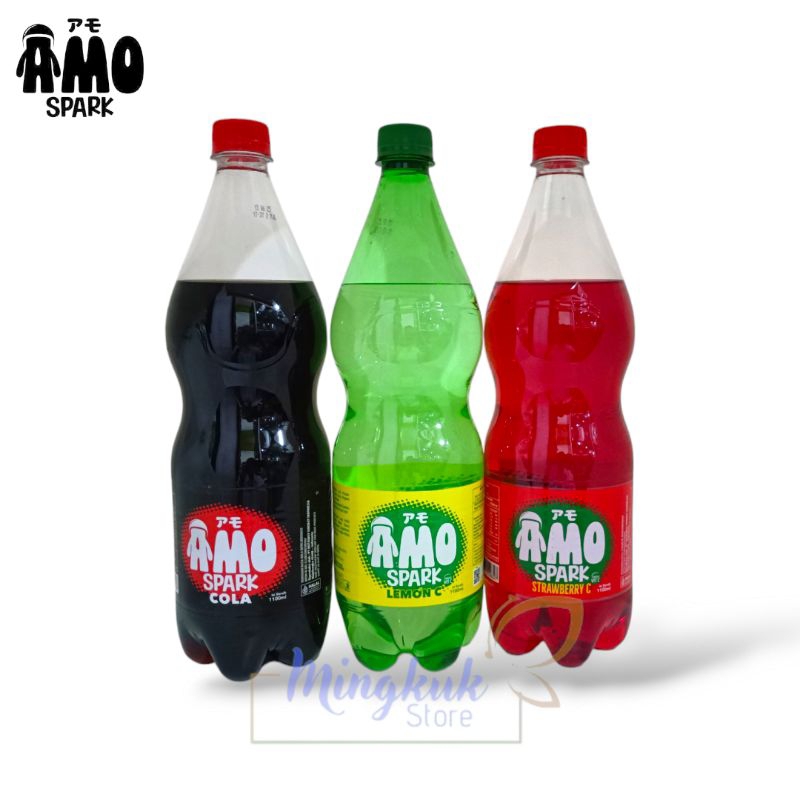 

Amo Spark Minuman Bersoda 1100ml Botol - Amo Spark Cola, Lemon C, Strawberry 1.1 Liter