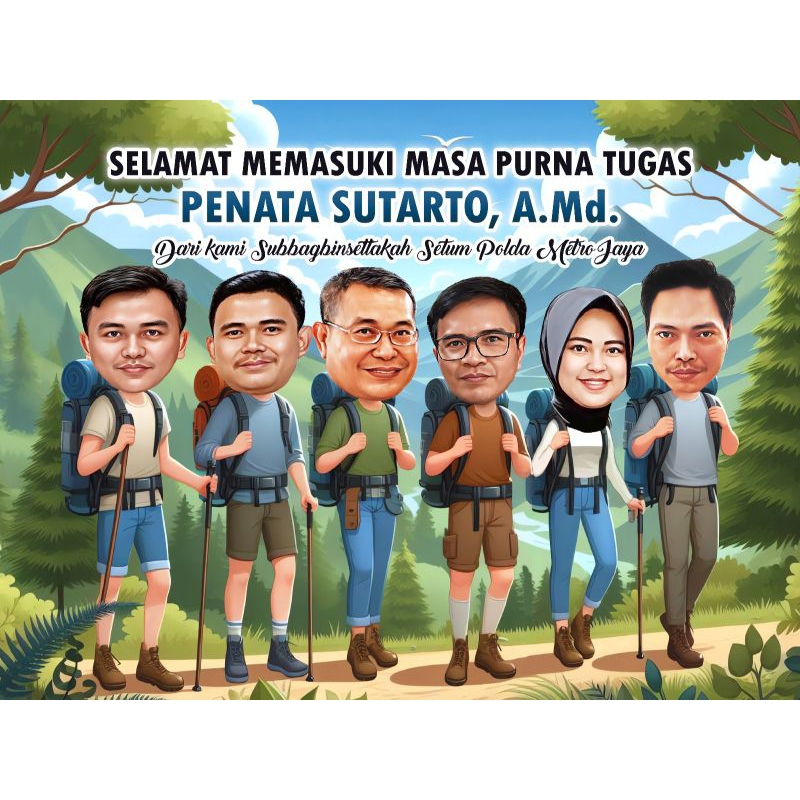 Jual Karikatur Wajah untuk kenang kenangan atau hadiah