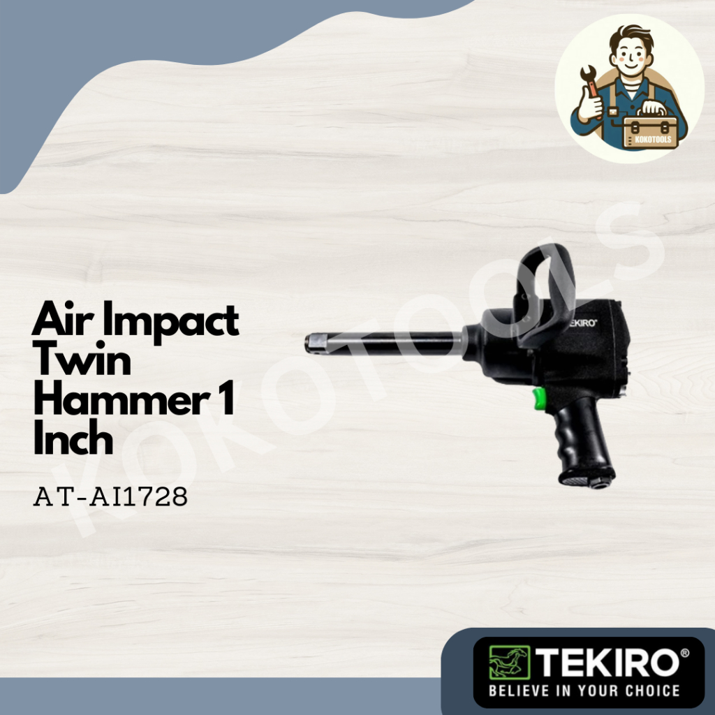 Air Impact Twin Hammer Bor Obeng Angin 1 Inch Tekiro