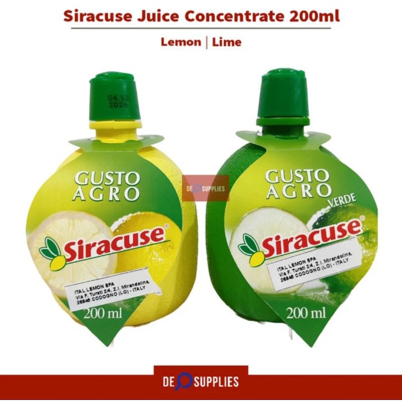 

Siracuse Lemon Lime Juice Concentrate 200ml - Sari Lemon Juice Jus Jeruk Nipis Italy Europe