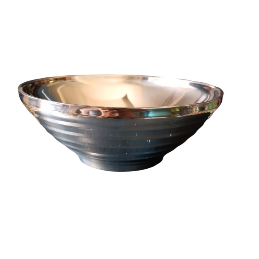 Mangkok Ulir Bahan Stainless Steel Tebal 7" Diameter 18CM Mangkok Makan Korea Stainless Tebal 2 Lapi