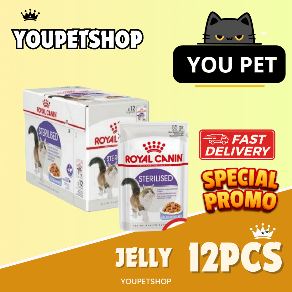 Royal Canin Sterilised in Jelly Makanan Kucing Dewasa 12x85gr - 1 Box