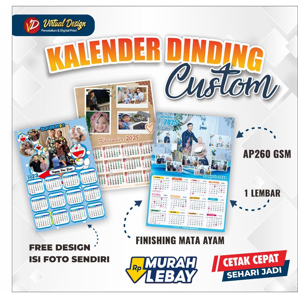 

Kalender Dinding 2025 Foto Sendiri (Foto Custom) | kalender custom promosi | kalender foto anak