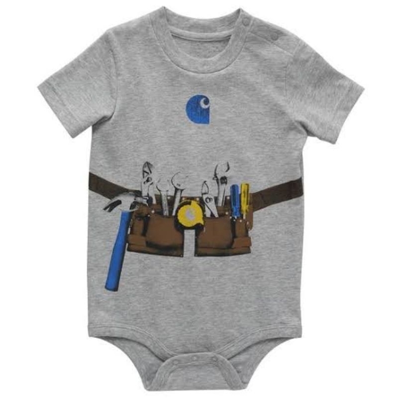 Carhartt infant boys toolbelt short sleeve-Bodysuit Jumper Bayi Usia 3 bulan - 24 bulan Carhartt baj