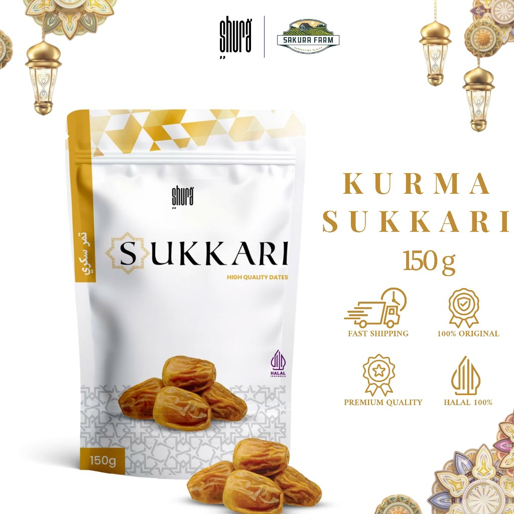 

Shura Kurma Sukari Pouch 150gr Premium Original High Kurma Raja Sukkari Oleh-Oleh Haji Umroh