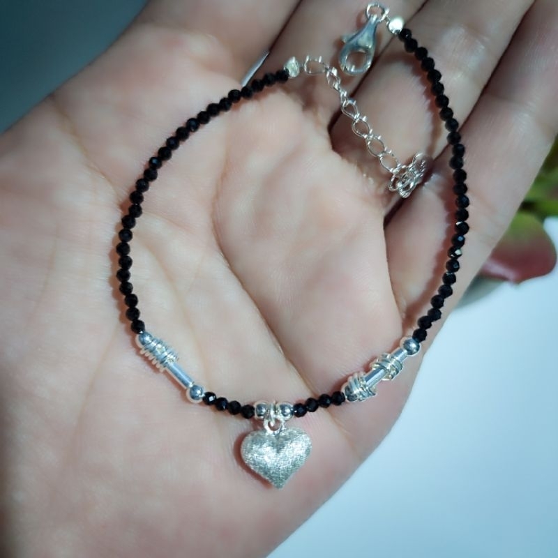 Gelang Silver 925 / Gelang Swarovski Hitam