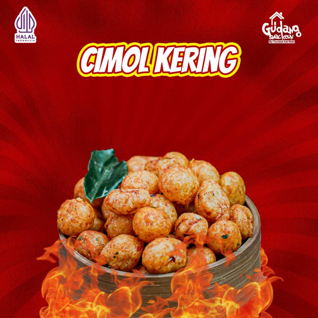 

Cimol Kering Pedas 250gr / Molring Pedas Daun Jeruk 250gr Crispy Cimol