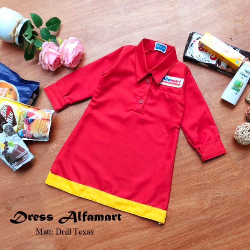 Dress Alfamart Anak | Dress Alfamart Dewasa | Kostum Alfamart | Baju Alfamart | Seragam Alfamart