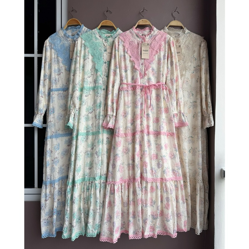 gamis Wenda, dress lfy,  dress lfy ori, gamis import, lafreya dress, gamis putih, white maxi, dress 