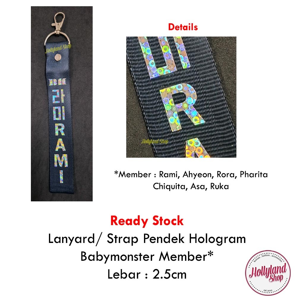 

Lanyard Strap Gantungan Tali Pendek Hologram Babymonster Unofficial
