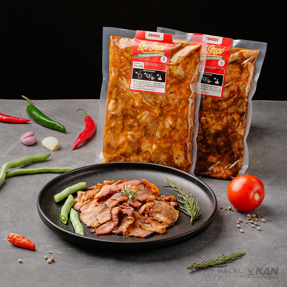 Sei Sapi Asap 1kg – Daging Sapi Asap Paket 1kg Zensei