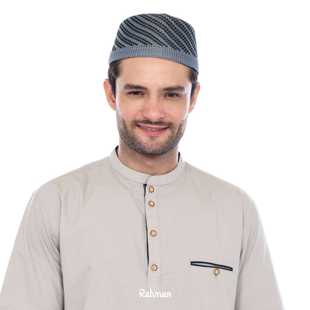 Peci Rajut merek Rahmen seri Jordan Warna Abu Hitam