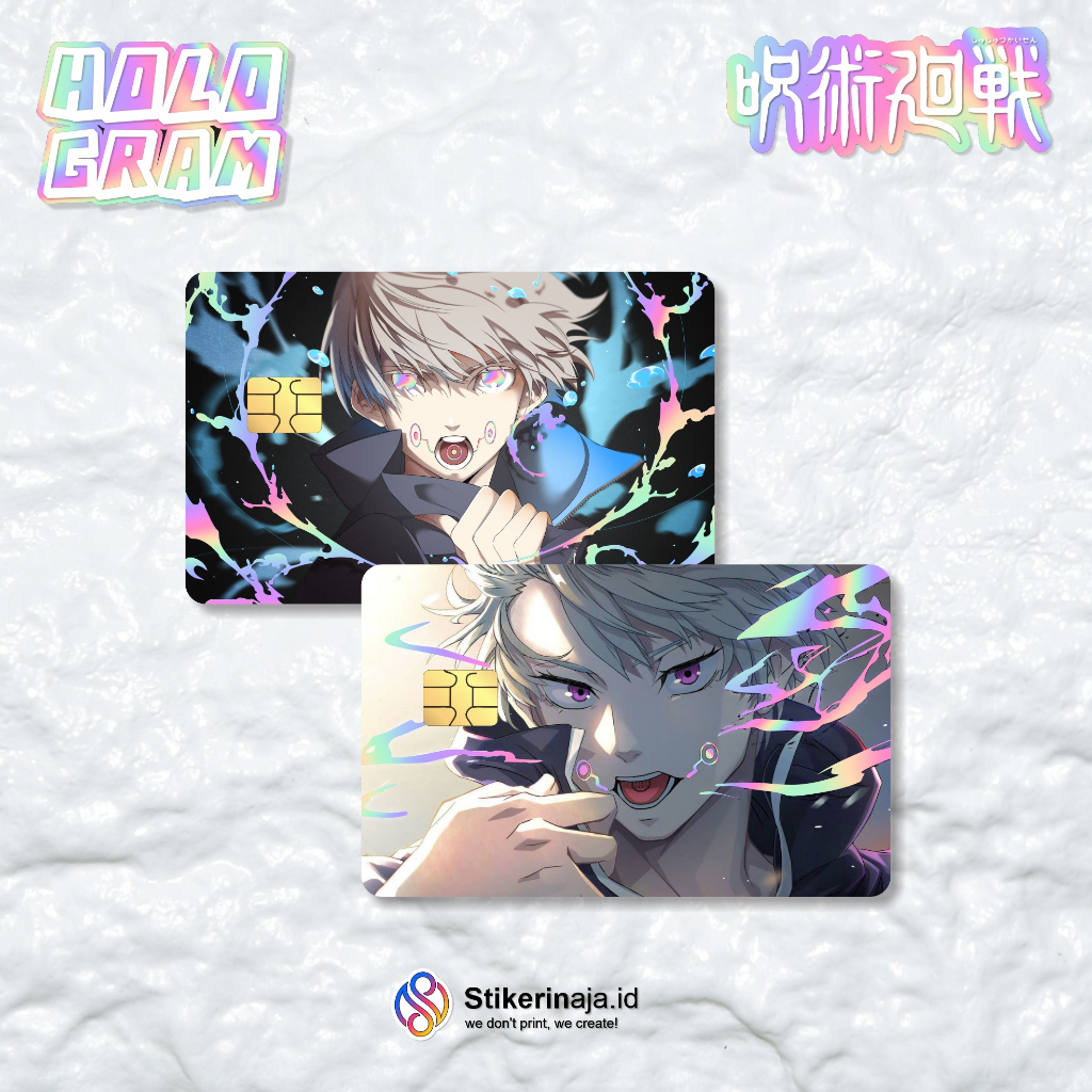 

Sticker Skin Card HOLOGRAM Jujutsu Kaisen - Vinyl ATM Debit Credit Emoney Flazz Stiker V3