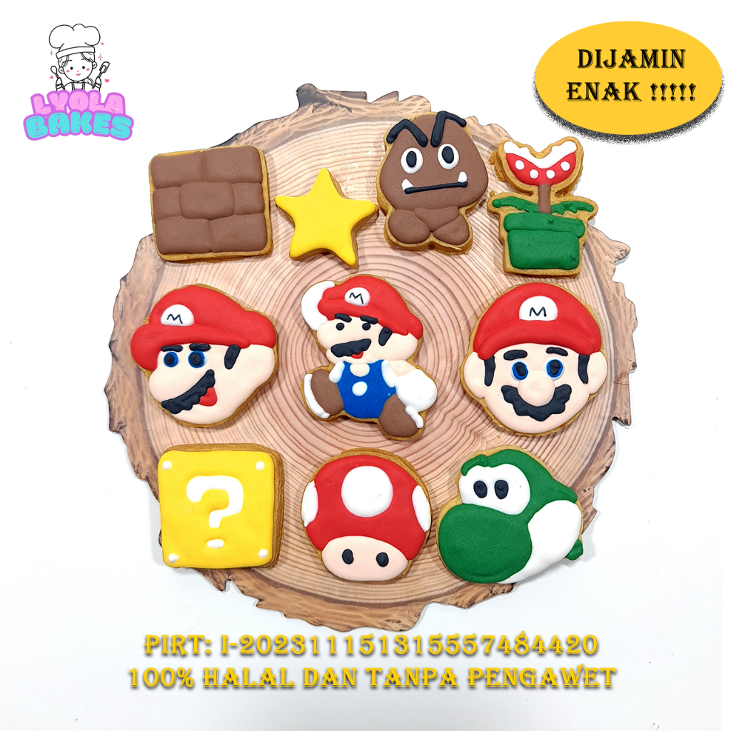 

Cookies Super Mario Bross 10pcs Kukis Mario Bross ukuran cookies -+5cm