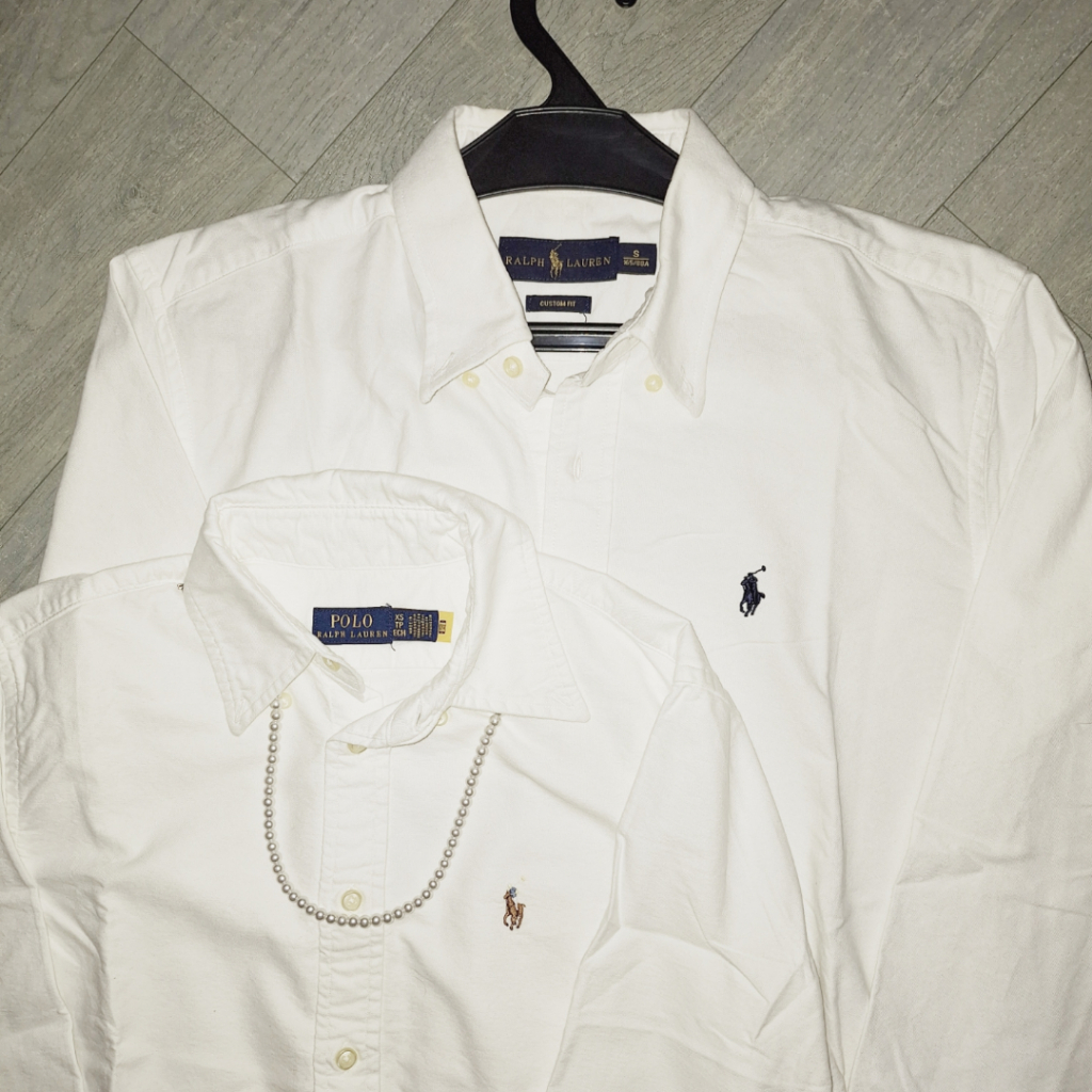 Kemeja Shirt Polo Ralph Lauren Putih Pria Wanita Oxford Cotton Second Original