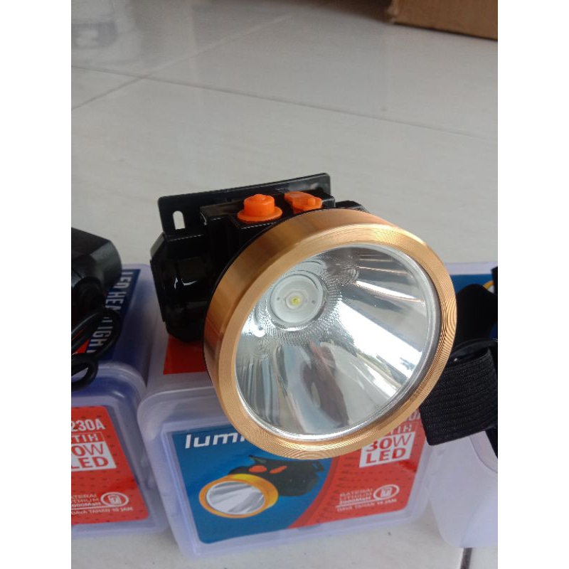 SENTER KEPALA LUMMENT LED 30 WATT NYALA PUTIH