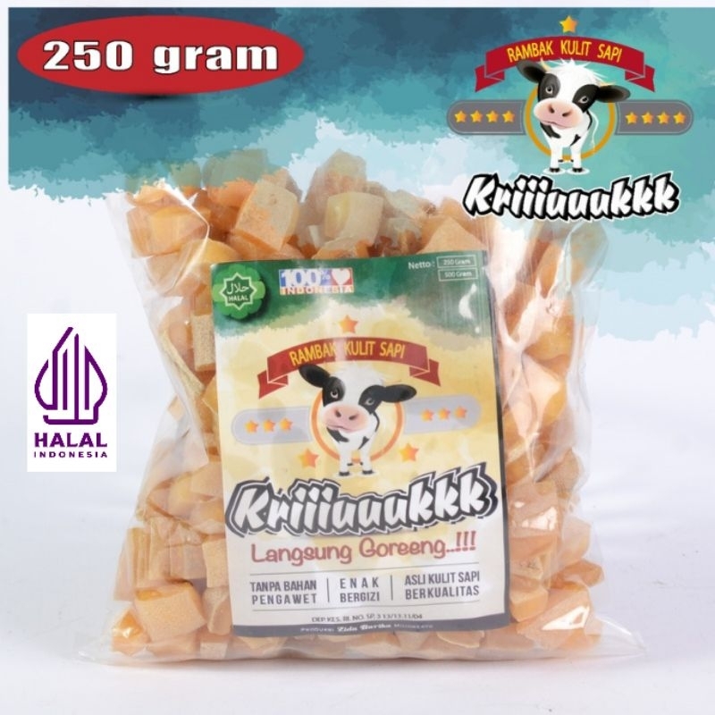 

MURAH !! 250 GRAM / KRECEK RAMBAK KULIT SAPI / KRUPUK SAPI SAYUR MENTAH / LANGSUNG GORENG KOTAK DADU